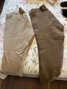 Women's Stretch Riding Breeches in Taupe and Brown